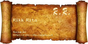 Rikk Rita névjegykártya