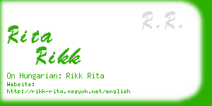 rita rikk business card